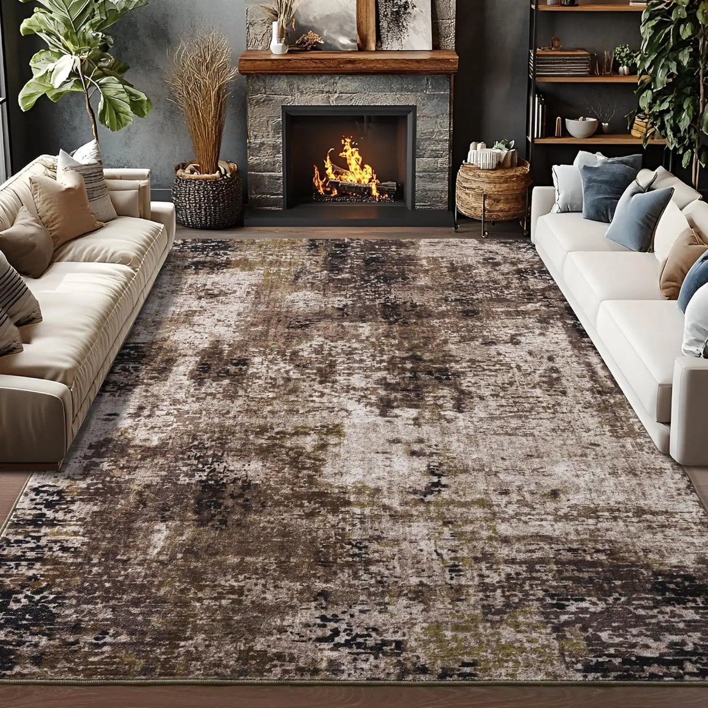 Living Room Area Rugs Soft Large Modern Abstract Area Rug