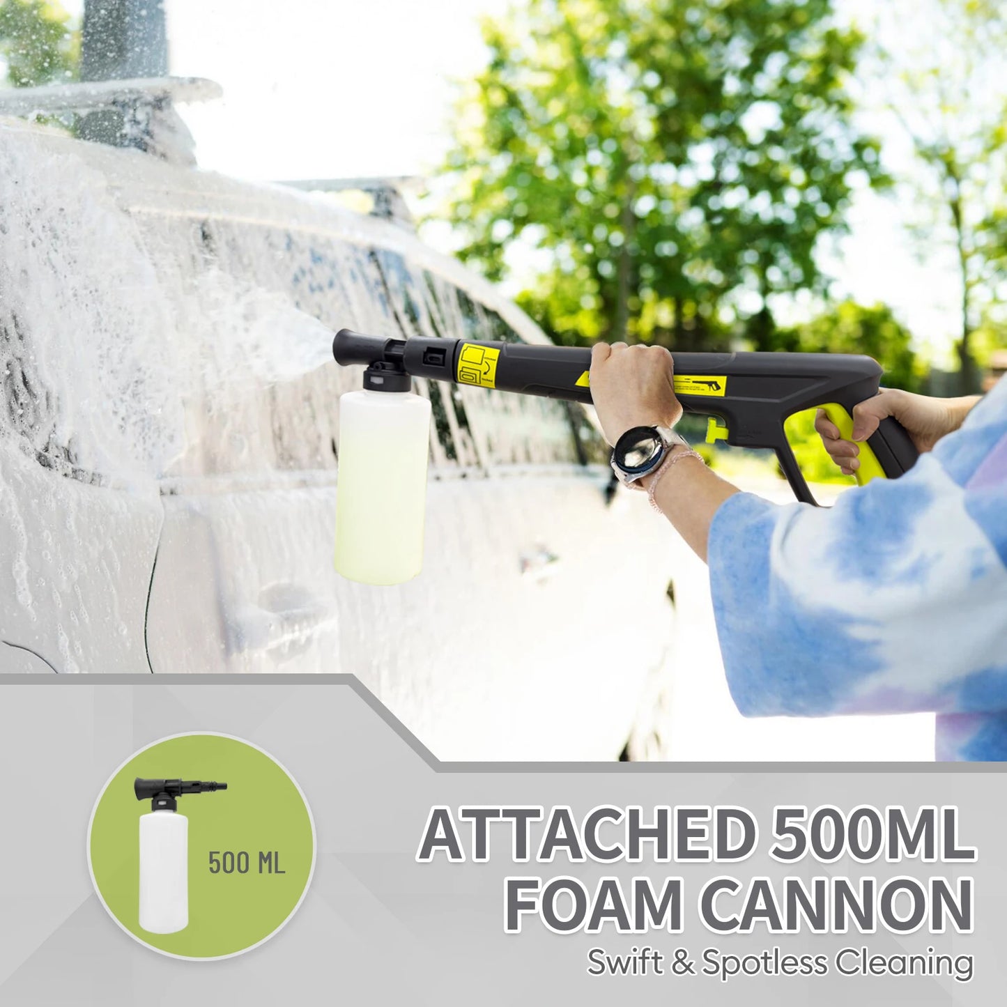 Electric Pressure Washer 4800 PSI Foam Cannon For Car