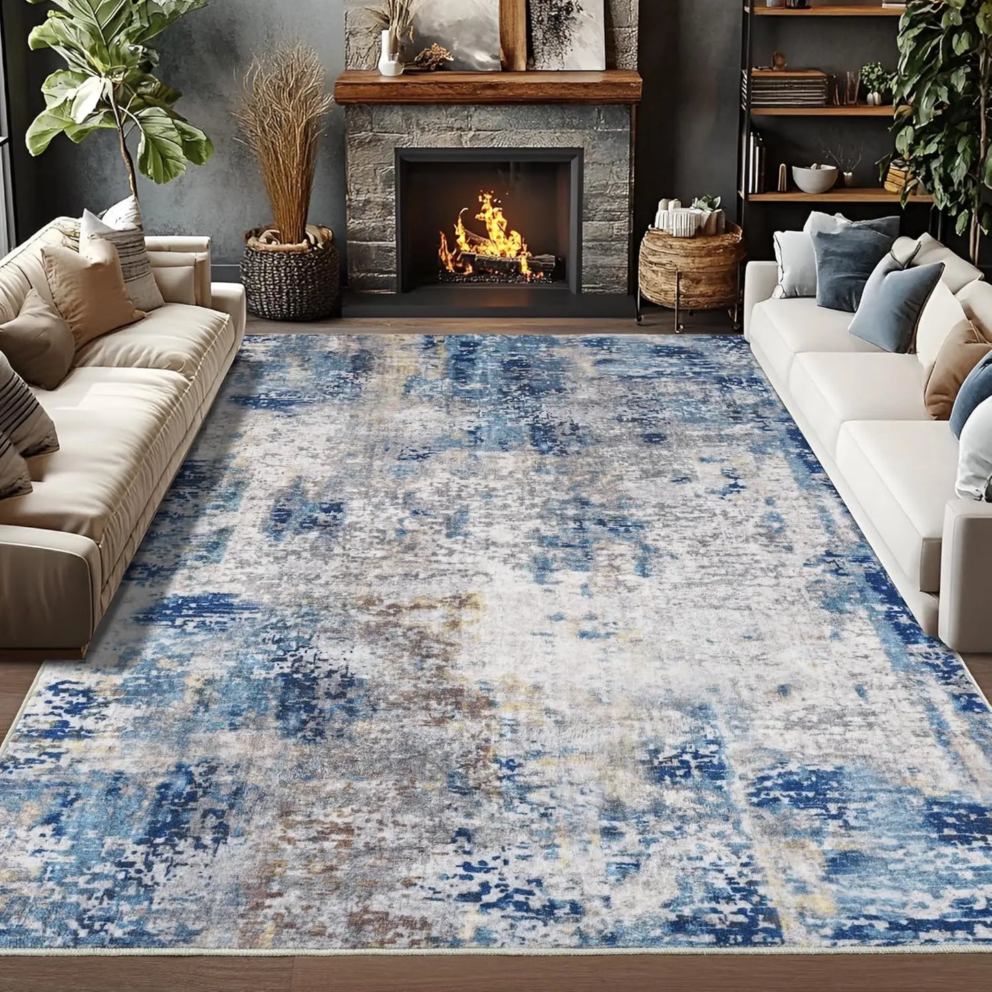 Living Room Area Rugs Soft Large Modern Abstract Area Rug