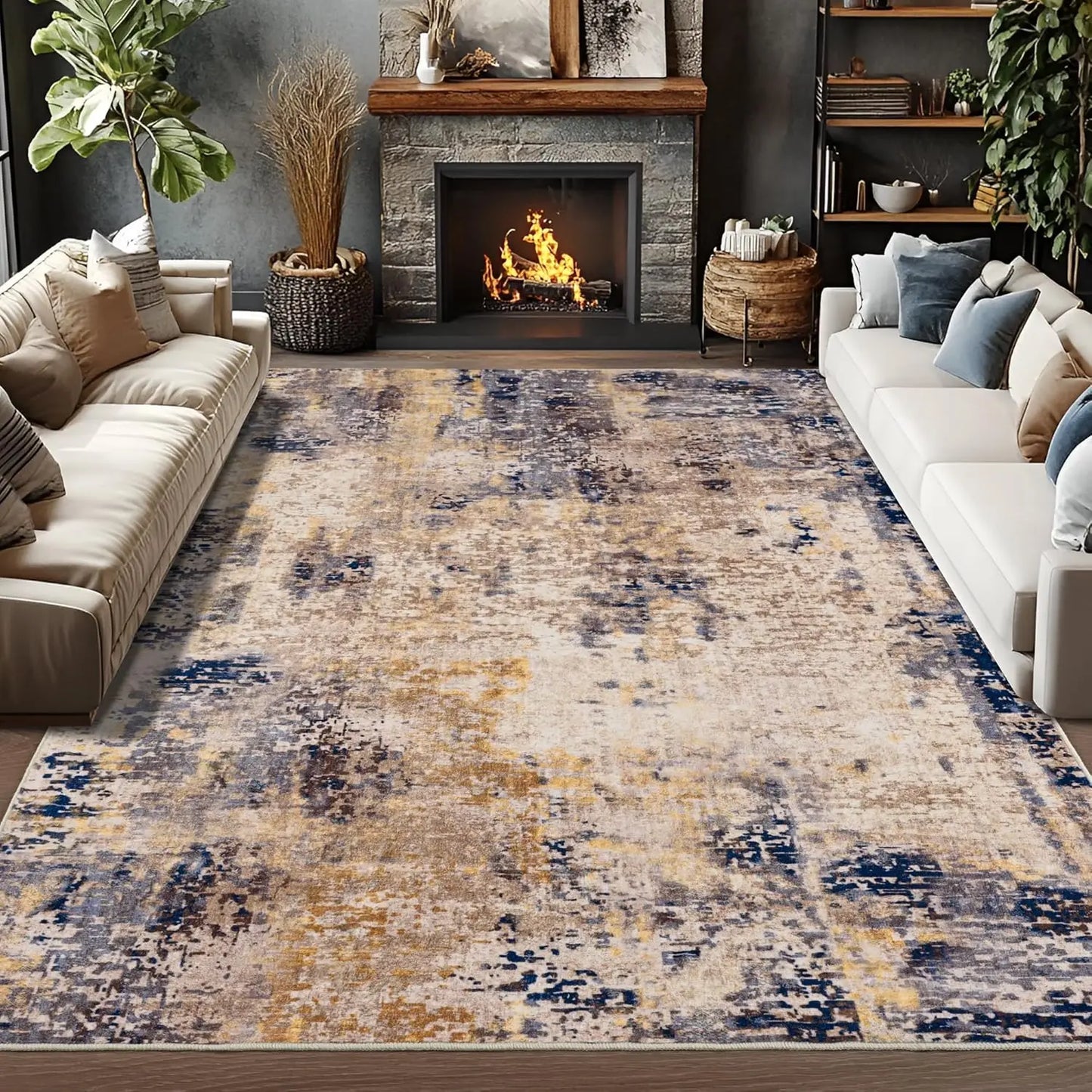 Living Room Area Rugs Soft Large Modern Abstract Area Rug