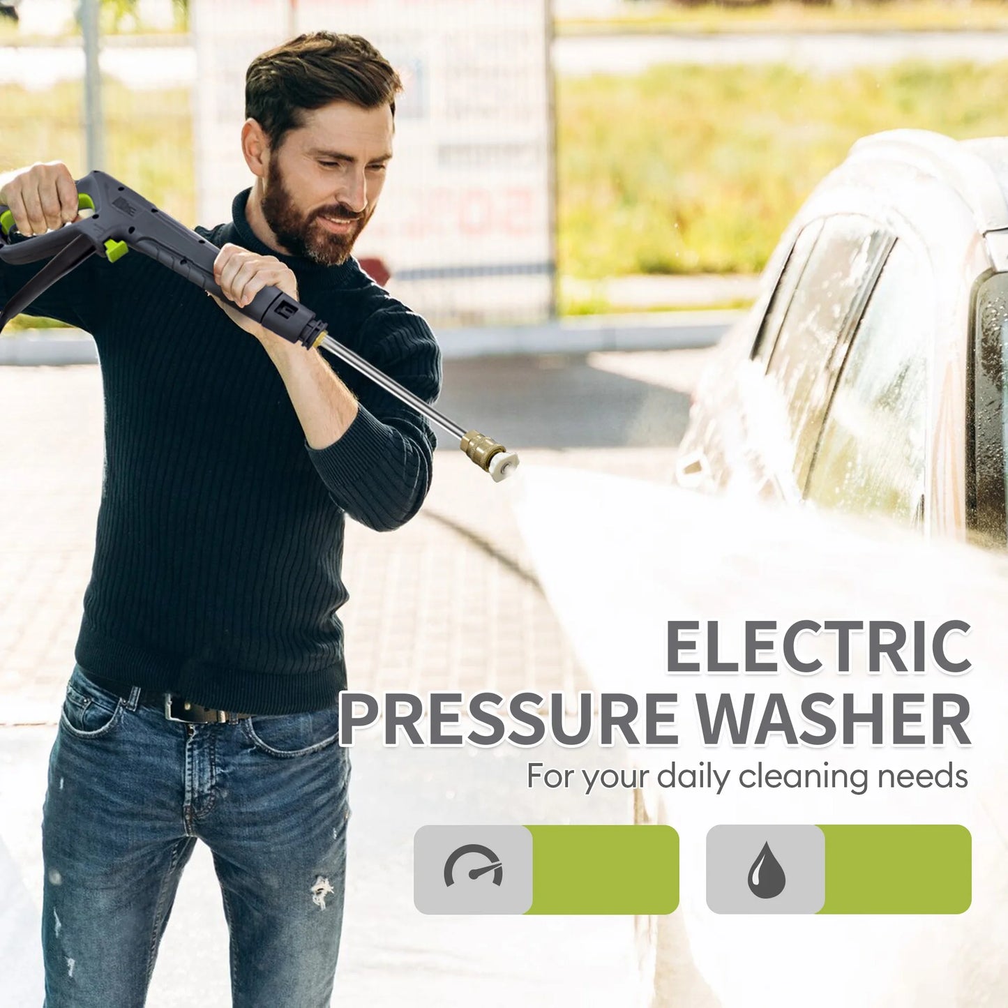 Electric Pressure Washer 4800 PSI Foam Cannon For Car