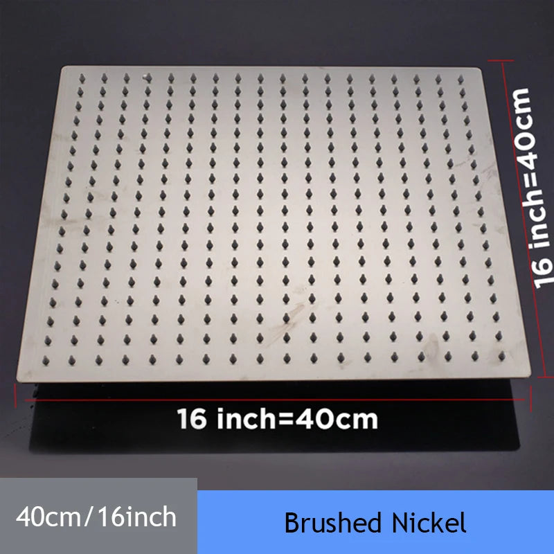 Shower Head 16 Inch Premium Rainfall Square Stainless Chrome