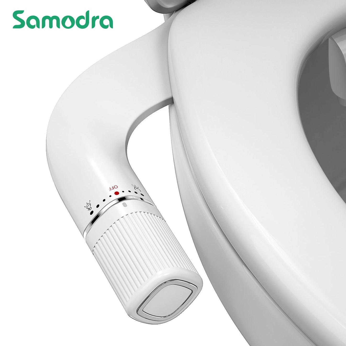 Samodra Bidet Non Electric Toilet Attachment Dual Nozzle Adjustable Water Pressure Brass Inlet