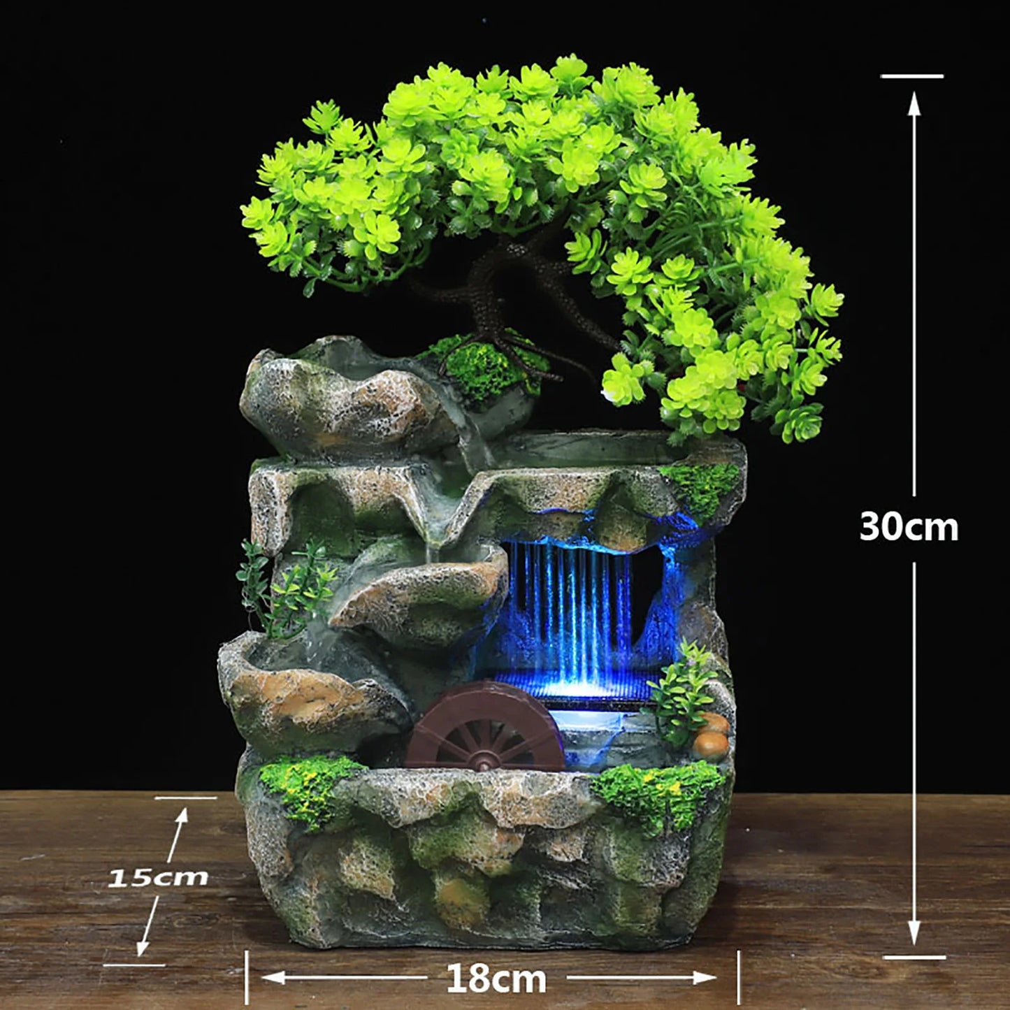 Indoor Room Fountain With Color Changing LED Lighting