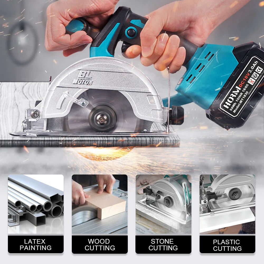 125mm Brushless Mini Circular Saw Cordless 0 to 45 Degree
