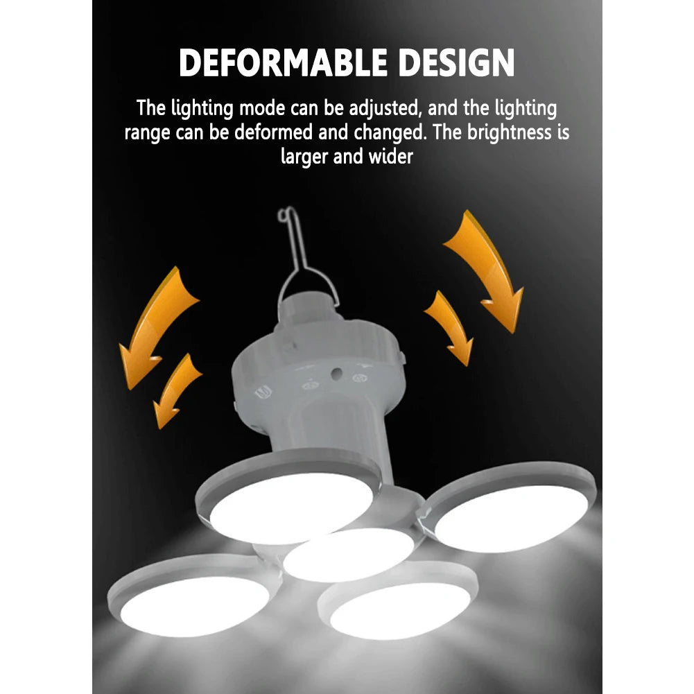 LED Solar Camping Lantern 5 Gear Adjustable Portable Light