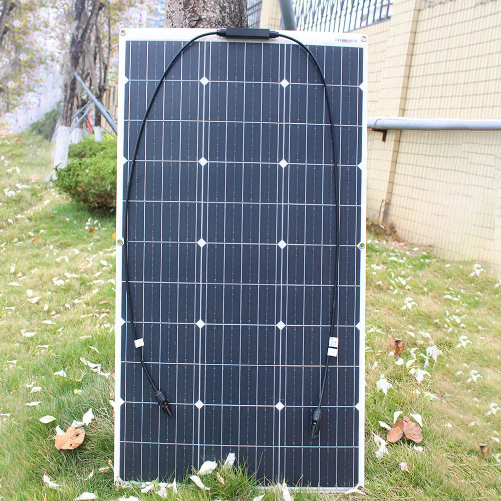 12V Flexible Solar Panel Kit 100W 200W Monocrystalline Waterproof Solar Charger with Controller for RV Camping Outdoor