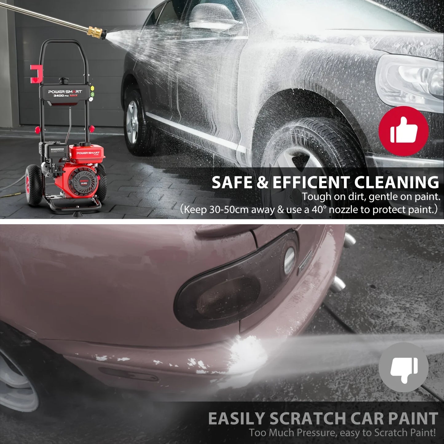 PowerSmart 3400 Psi Gas Pressure Washer 212cc 2.5 Gpm