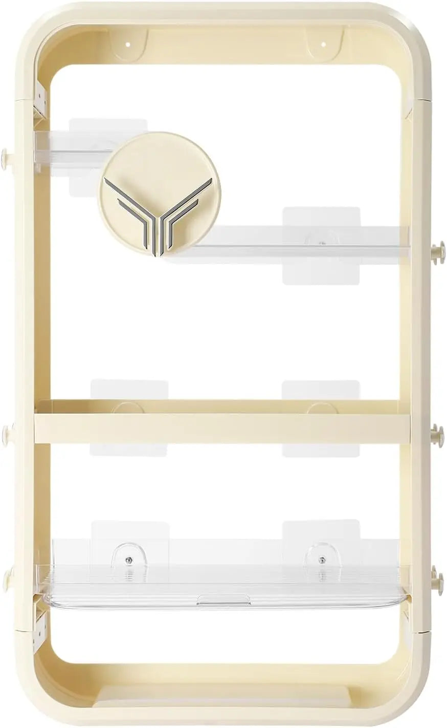 Wall Mount Makeup Organizer Four Tier Adhesive Shelf