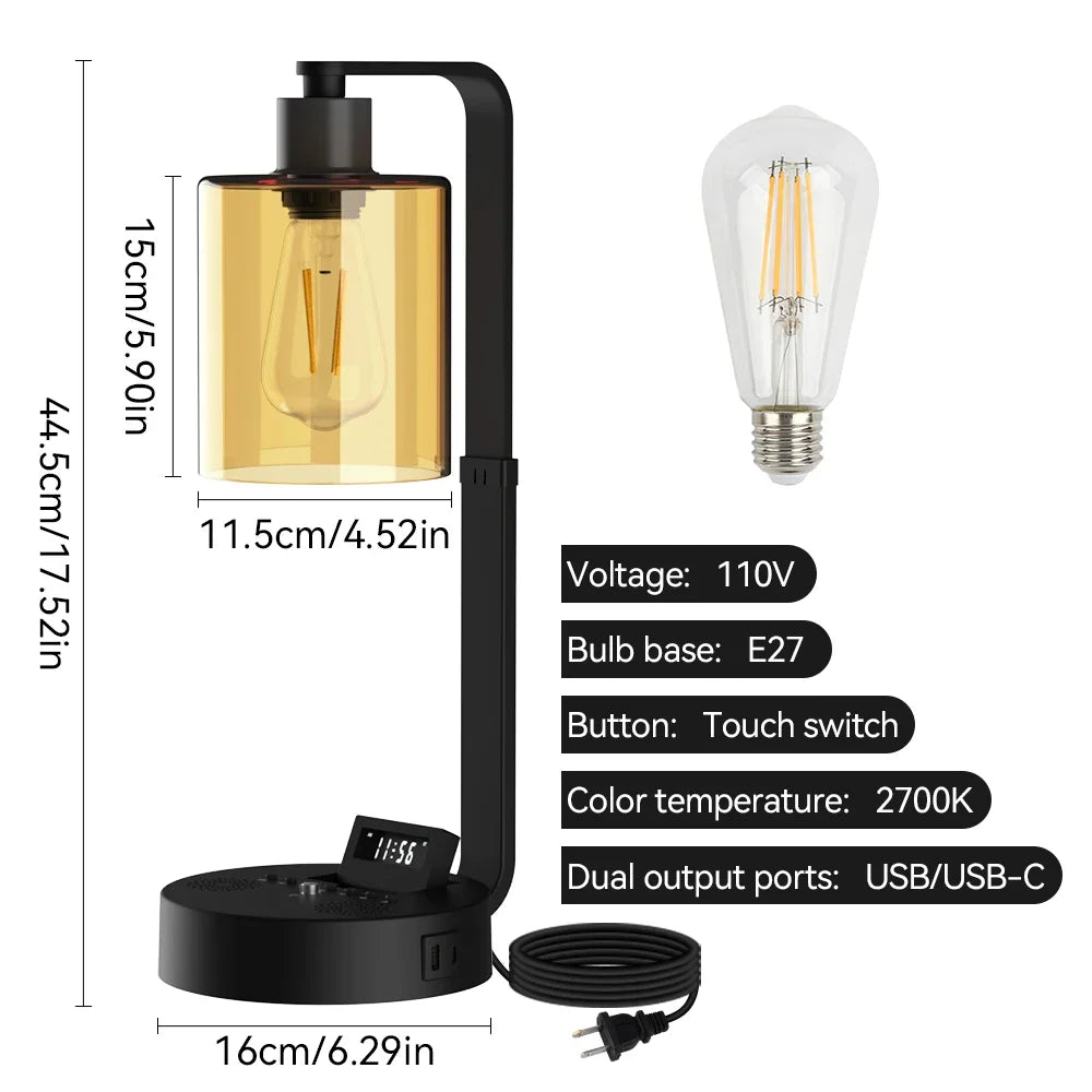 LED Bedside Lights Table Lamp Dimmable Desk Lamp Touch Night Light