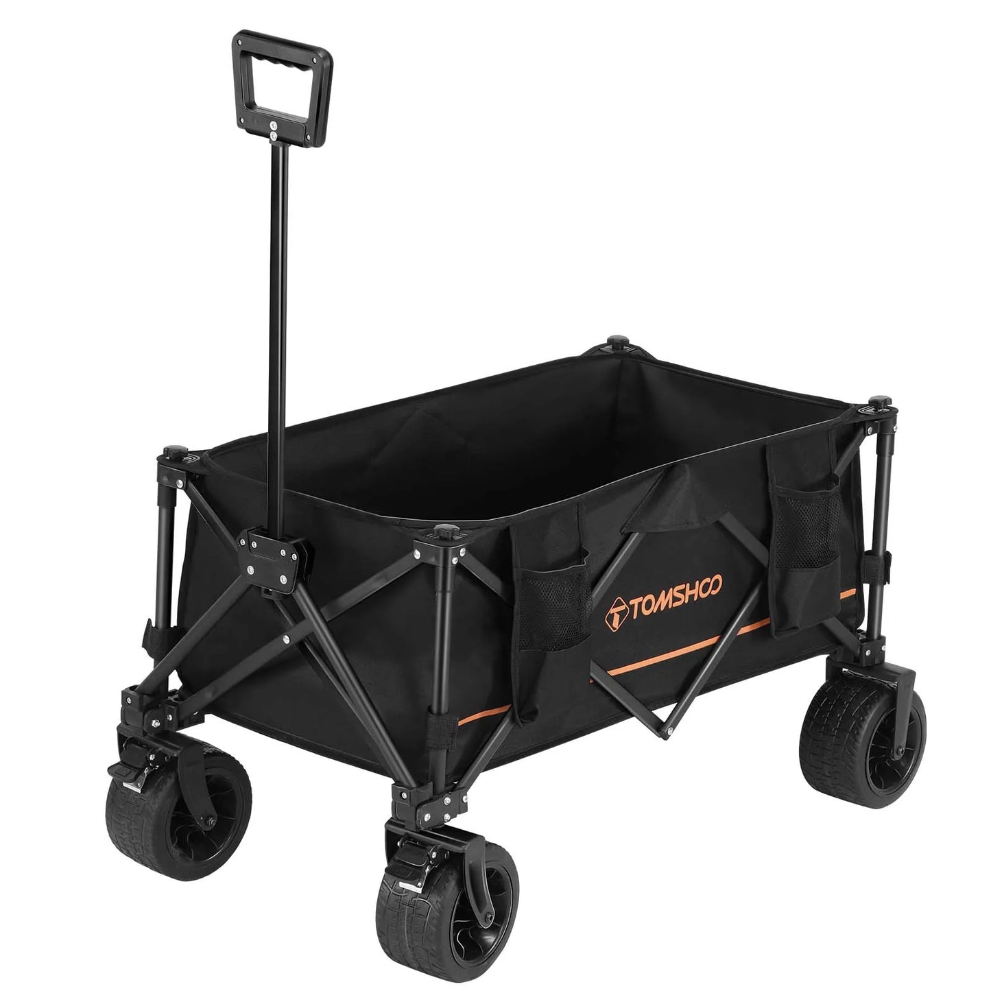 Tomshoo Collapsible Folding Wagon Cart Portable Large Capacity Camping Wagon All Terrain Foldable Wagon Heavy Duty Utility Wagon