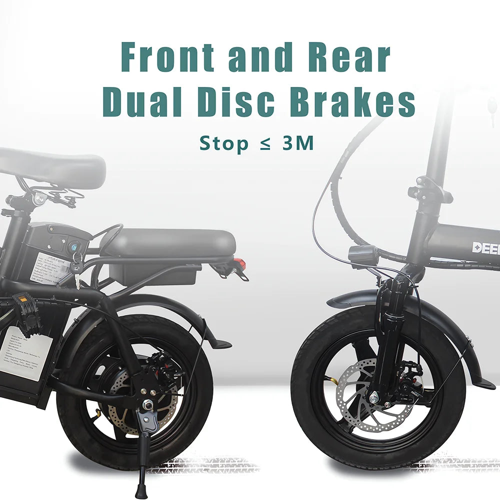 Folding Ebike 48V 15AH Electric Bike For Adults 400W Max Speed 32KM/H 14 Inch Tire City Electric Bicycle