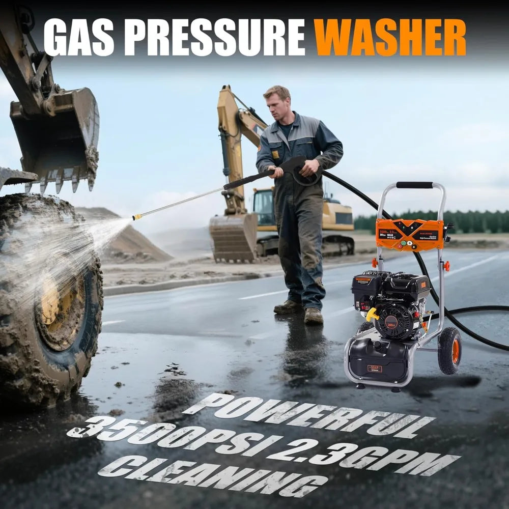 Gas Pressure Washer 3500 PSI 2.3 GPM Heavy Duty 7HP Engine