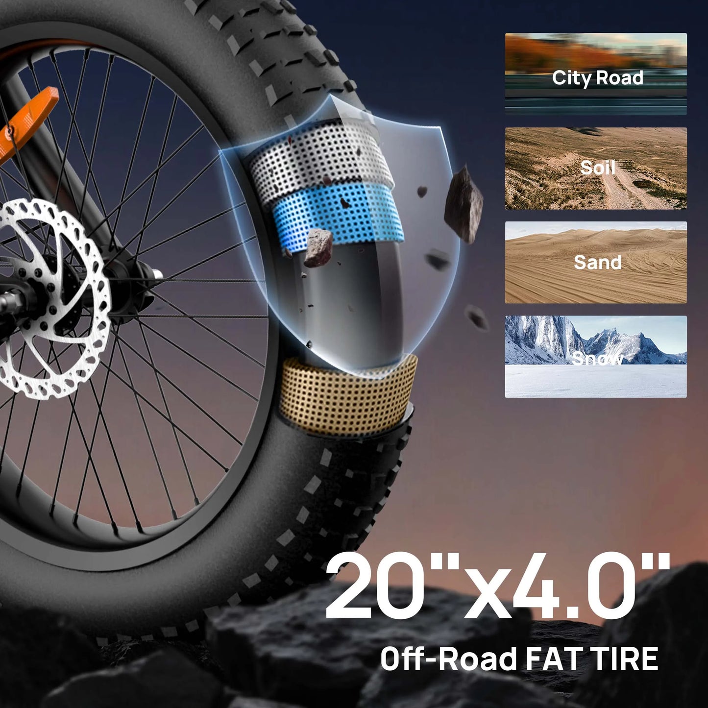 Peak 1500W Electric Mountain Bike Removable 48V Battery