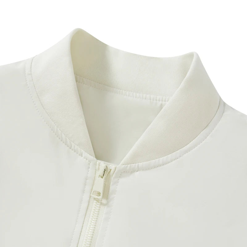 Men's Long Sleeve Baseball Jacket Solid Color Zip Up Coat