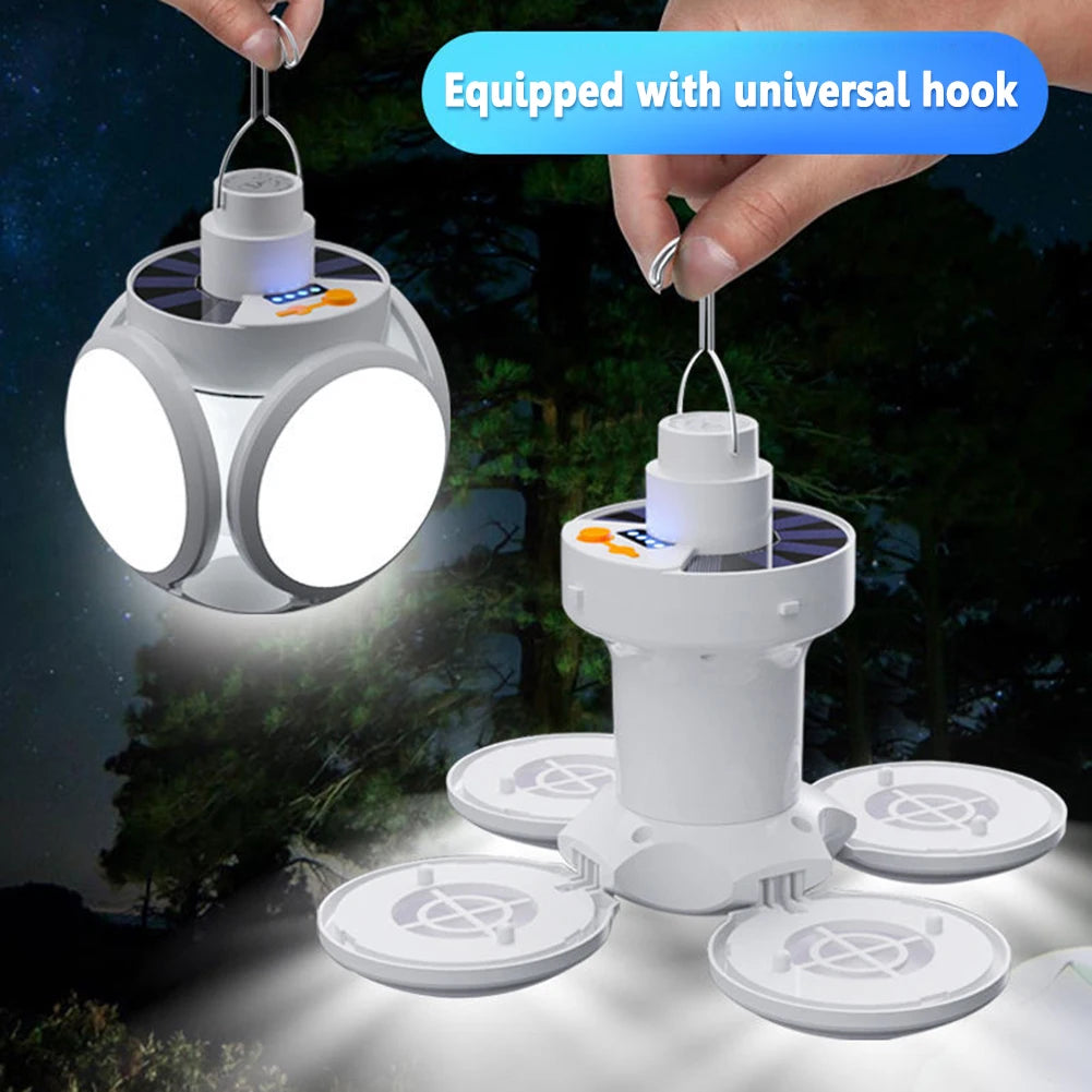 LED Solar Camping Lantern 5 Gear Adjustable Portable Light