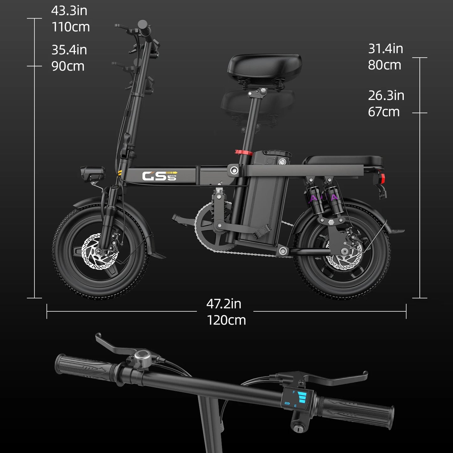 Folding Electric Bike for Adults and Teens 750W Peak Motor 20 Plus MPH 35 Miles Commuter Ebike with 48V 15AH Removable Battery