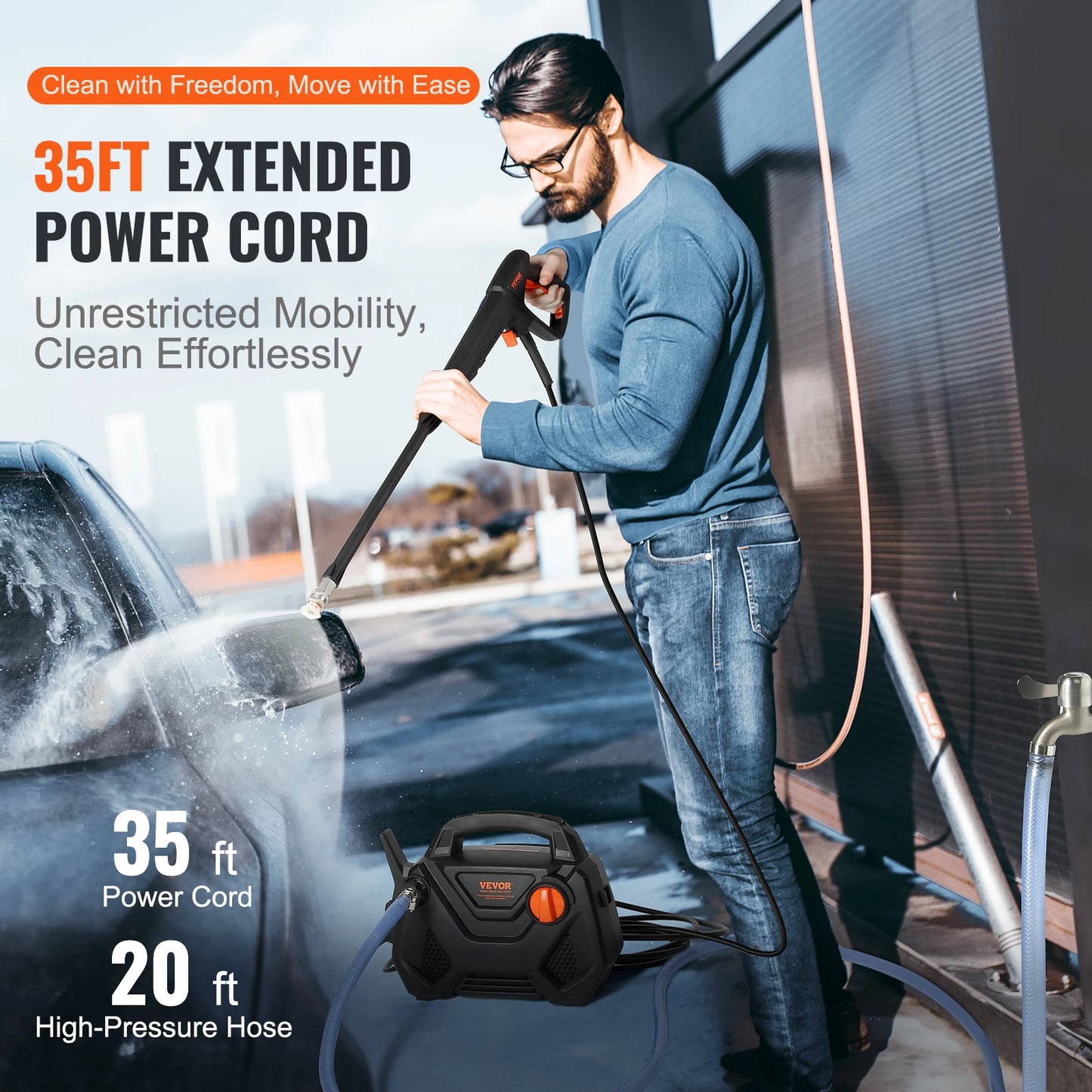 SucceBuy Electric 2150 PSI 1.85 GPM Foam Cannon 5 Nozzles