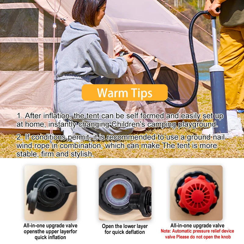 Ultra Quick Inflatable Camping Tent For 6 To 8 With Stove