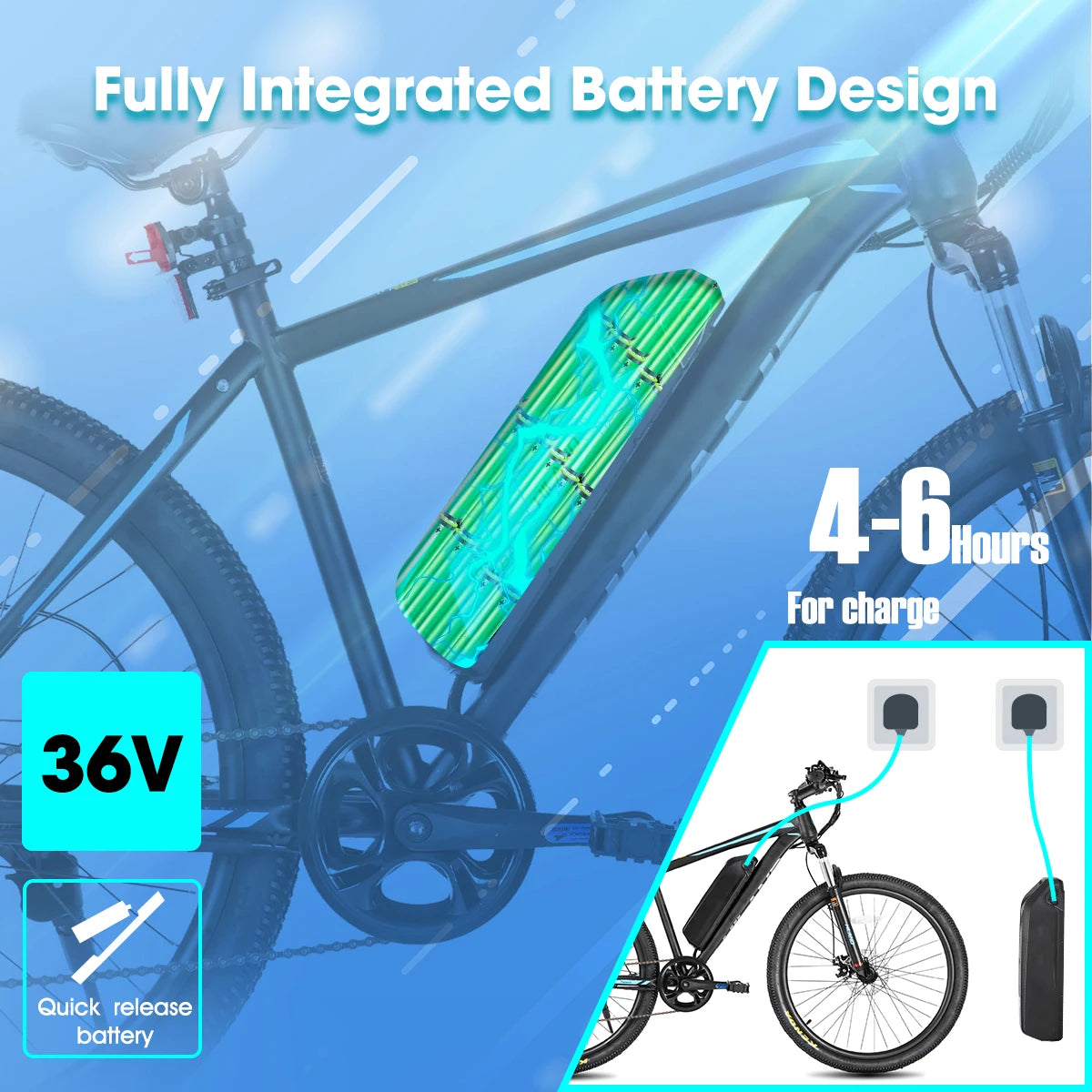 HILAND Electric Bike for Adults 26 Inch 500W Ebike