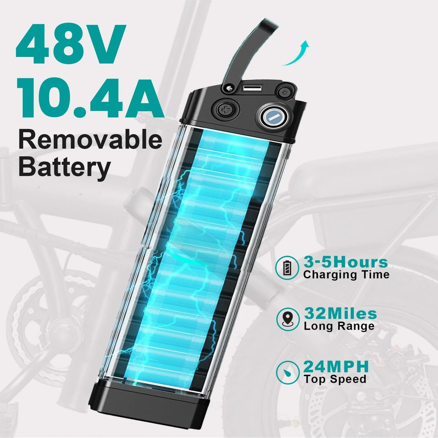 400W Dual Disc Brake Adult Foldable Electric Bicycle