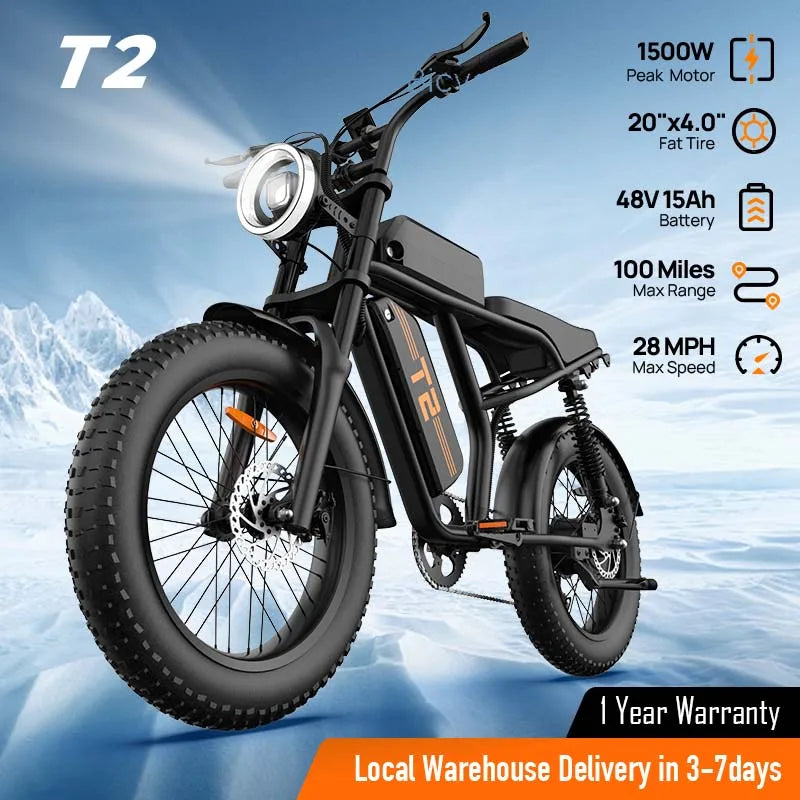 Peak 1500W Electric Mountain Bike Removable 48V Battery