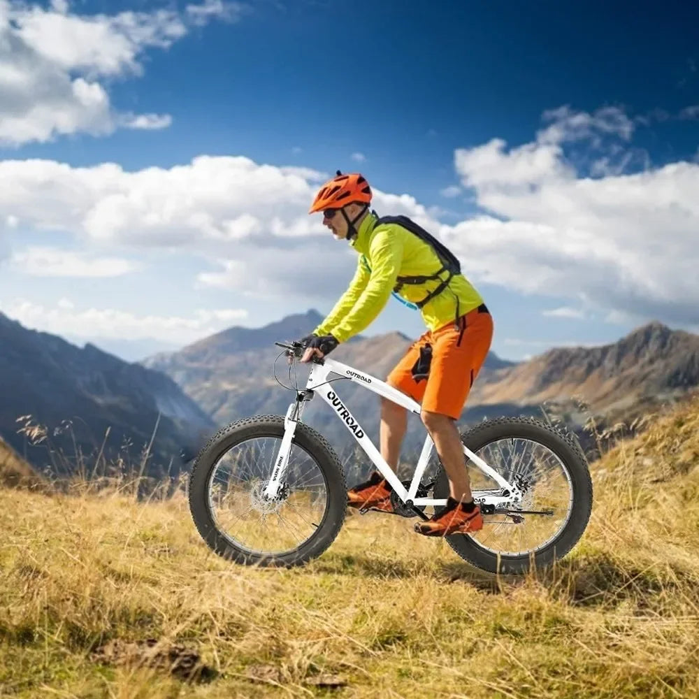 Mountain Bike with 26 Inch Fat Tire 21 Speed High Carbon Steel Frame