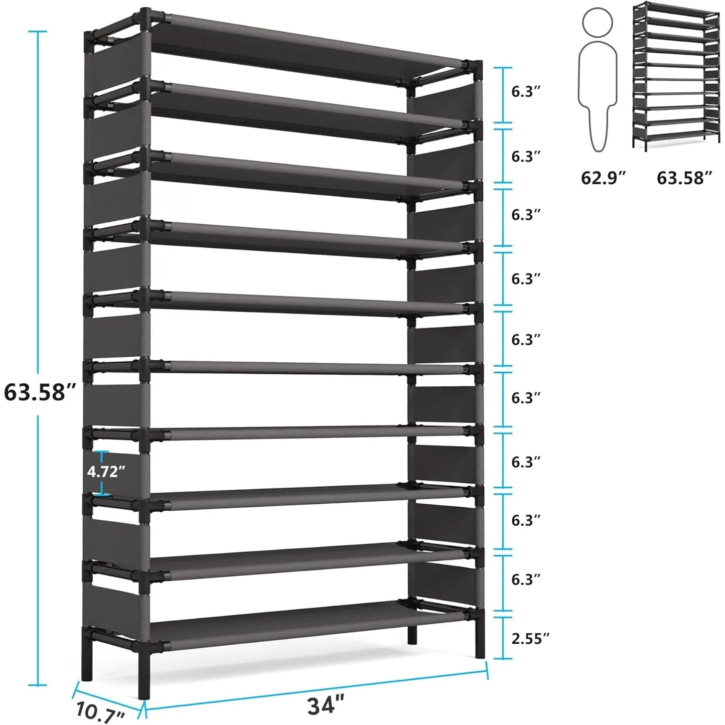 Multi Storage Rack Capacity Organizer Shoe Shelf 50 Pairs