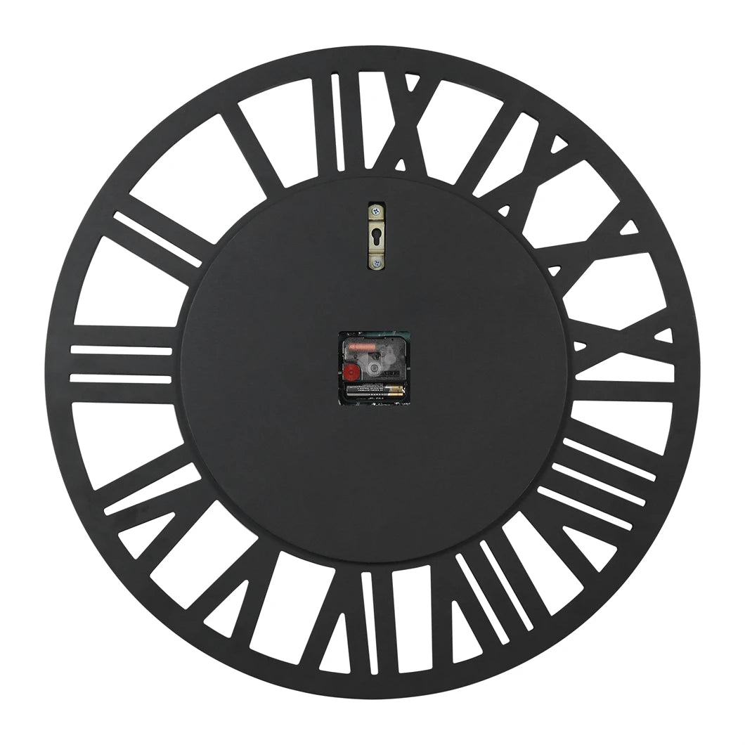 Large Mirrored Wall Clock 60cm Round Roman Numeral Skeleton