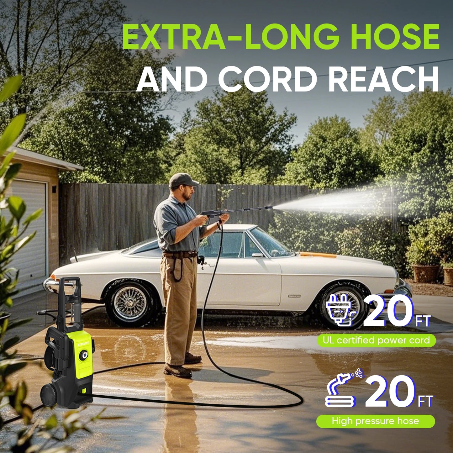 Deli Steelite Electric Pressure Washer 3500 PSI 2.25 GPM