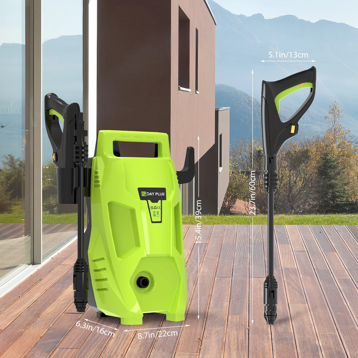 Portable Electric Pressure Washer 1.32GPM Multi Jet Nozzle