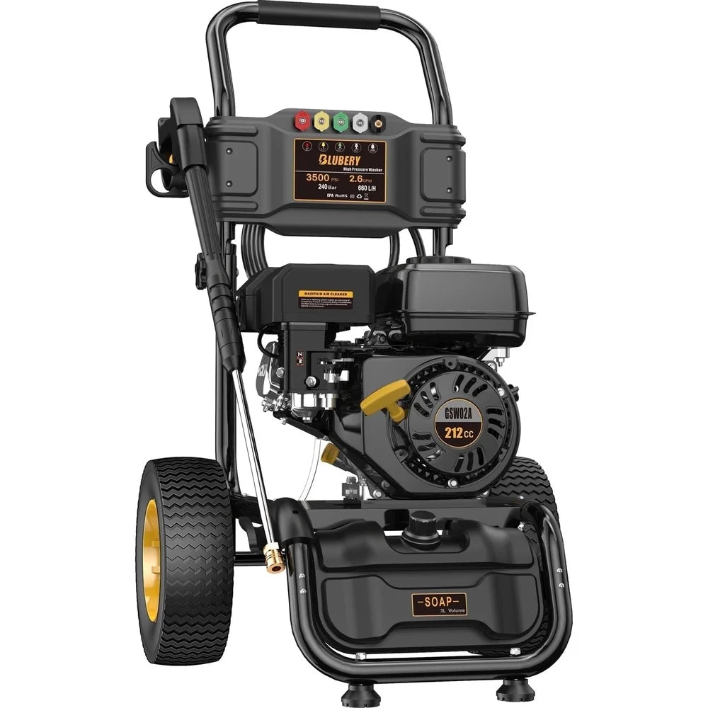 3500 PSI Gas Pressure Washer 2.6 GPM With 30ft Hose Nozzles