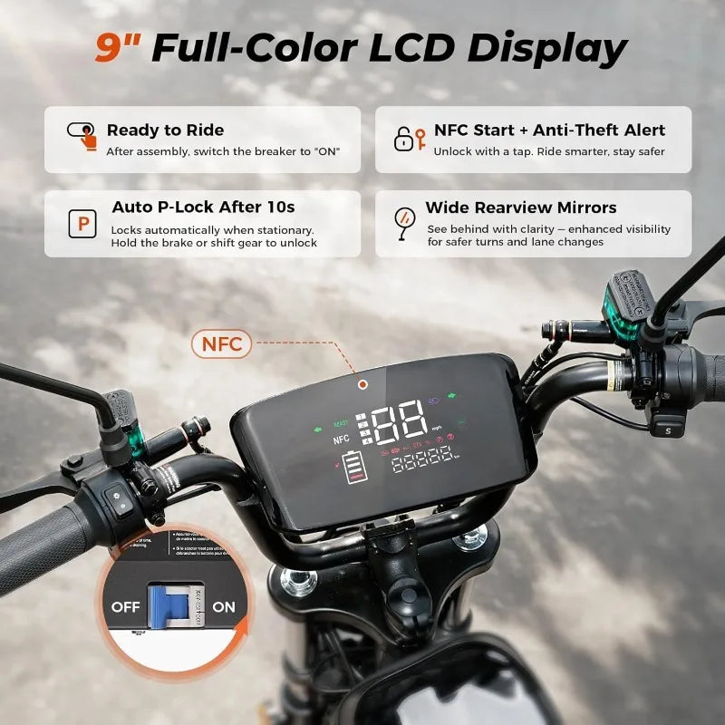 Adult Electric Scooter With Seat 1500W Dual Suspension