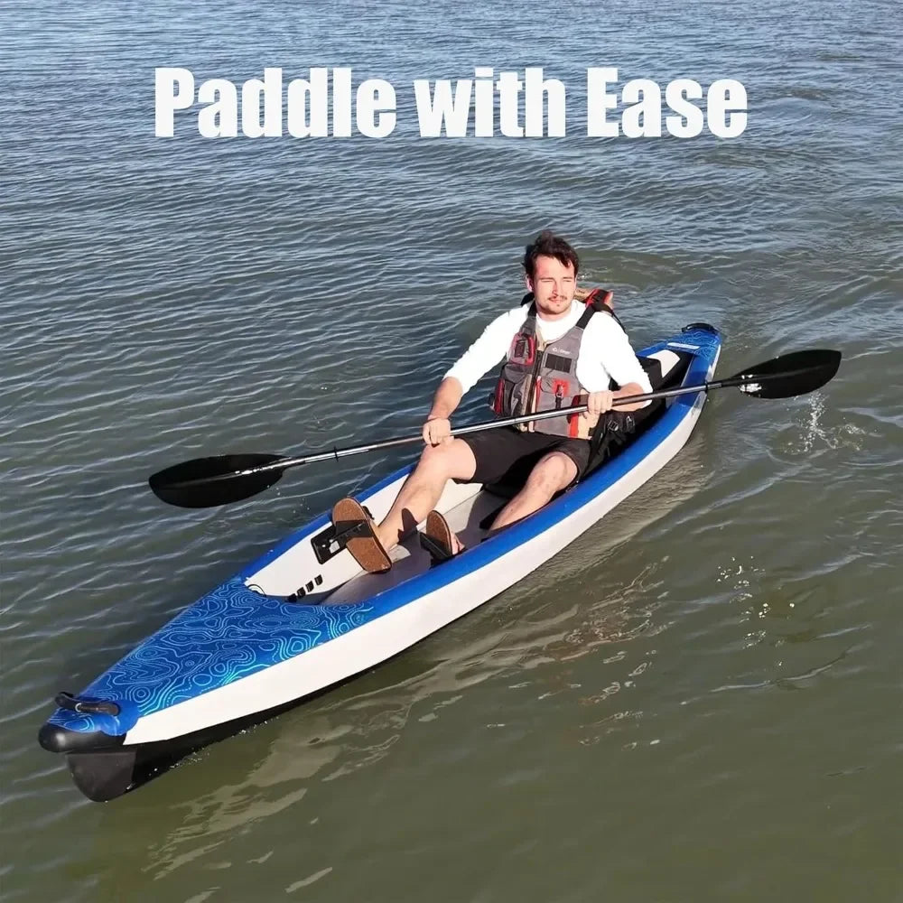 RazorLite Inflatable Kayak Lightweight Drop Stitch High Speed Touring Kayak Solo or Tandem Tall Back Seat