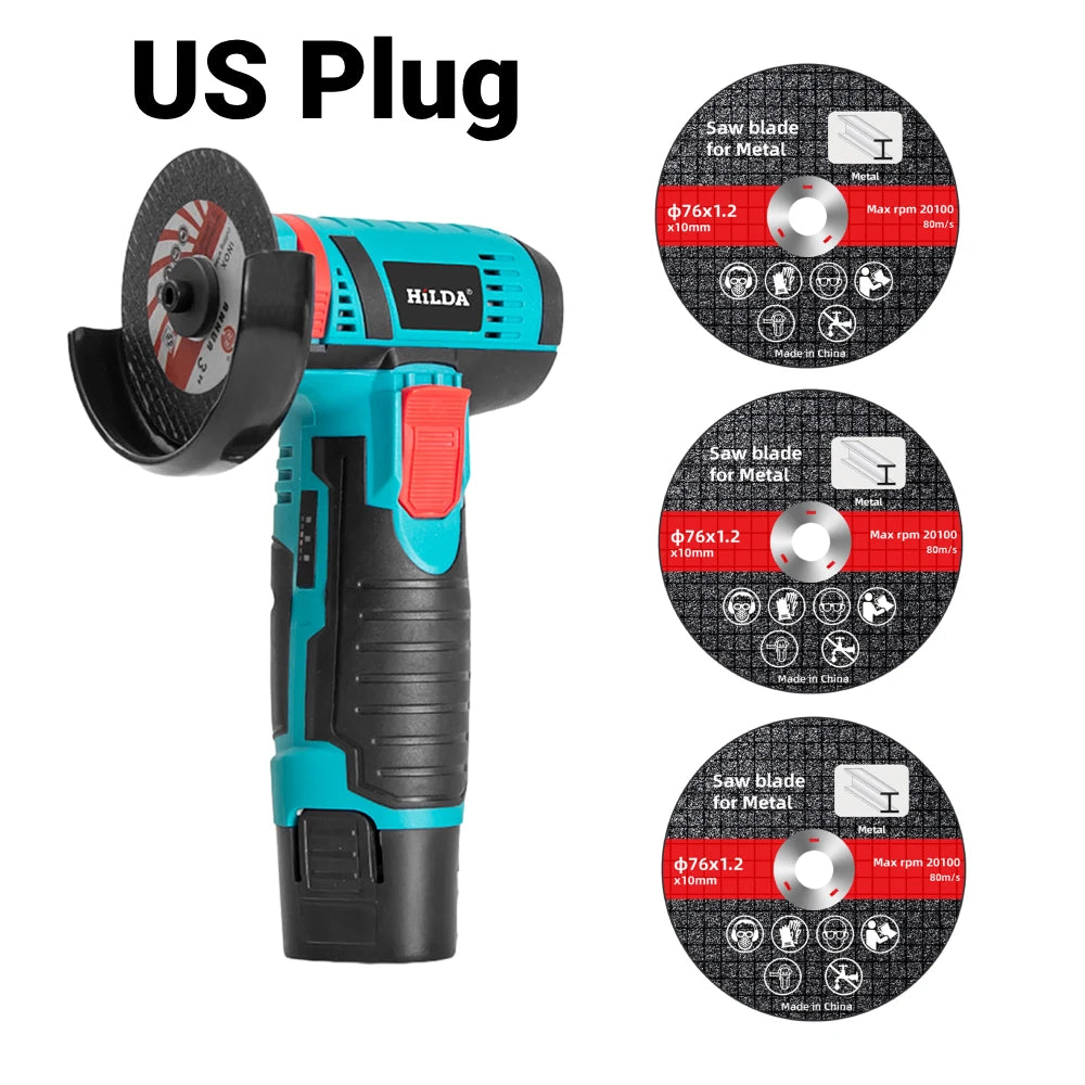 12V Mini Angle Grinder 19500RPM Cordless Diamond Cutting