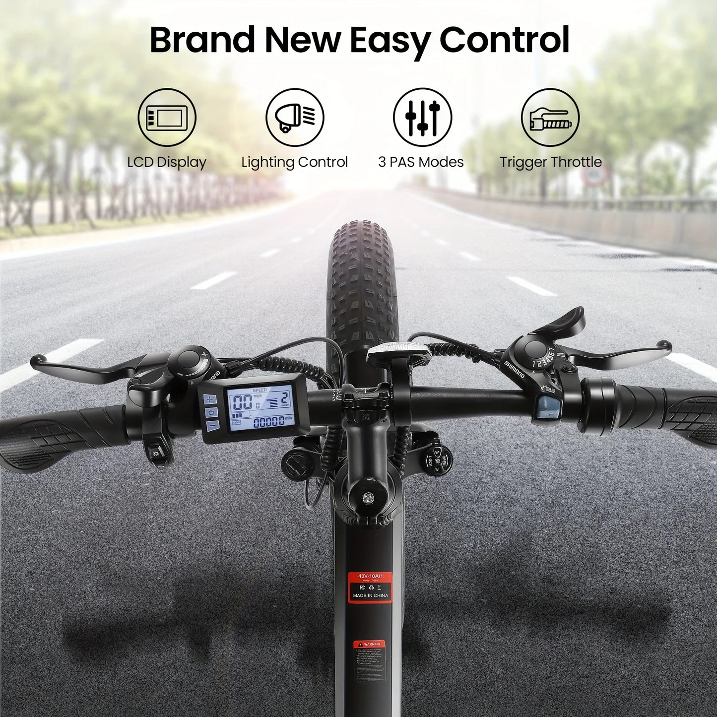 Fat Tire 26 Inch Foldable Electric Bike 500W Brushless Motor