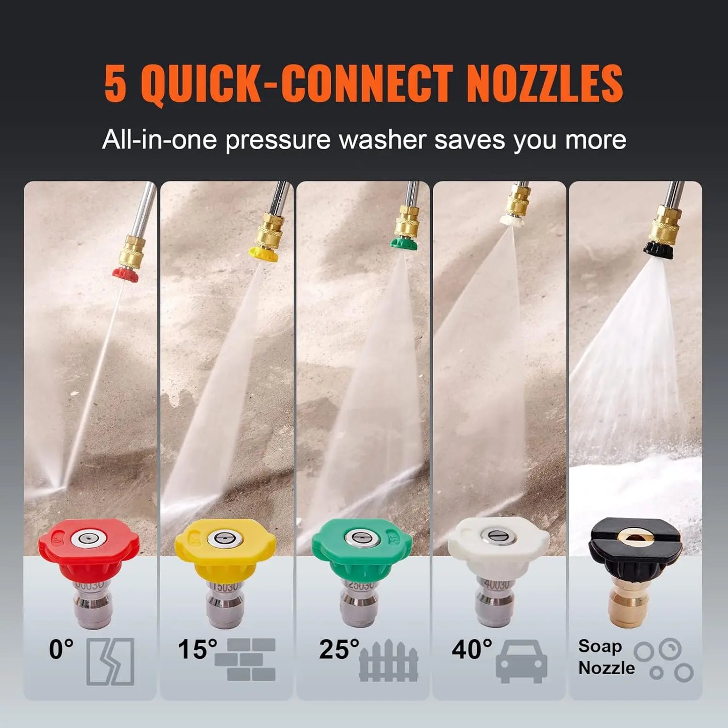 Gas Pressure Washer 4400 PSI 4.0 GPM Copper Pump Spray Wand