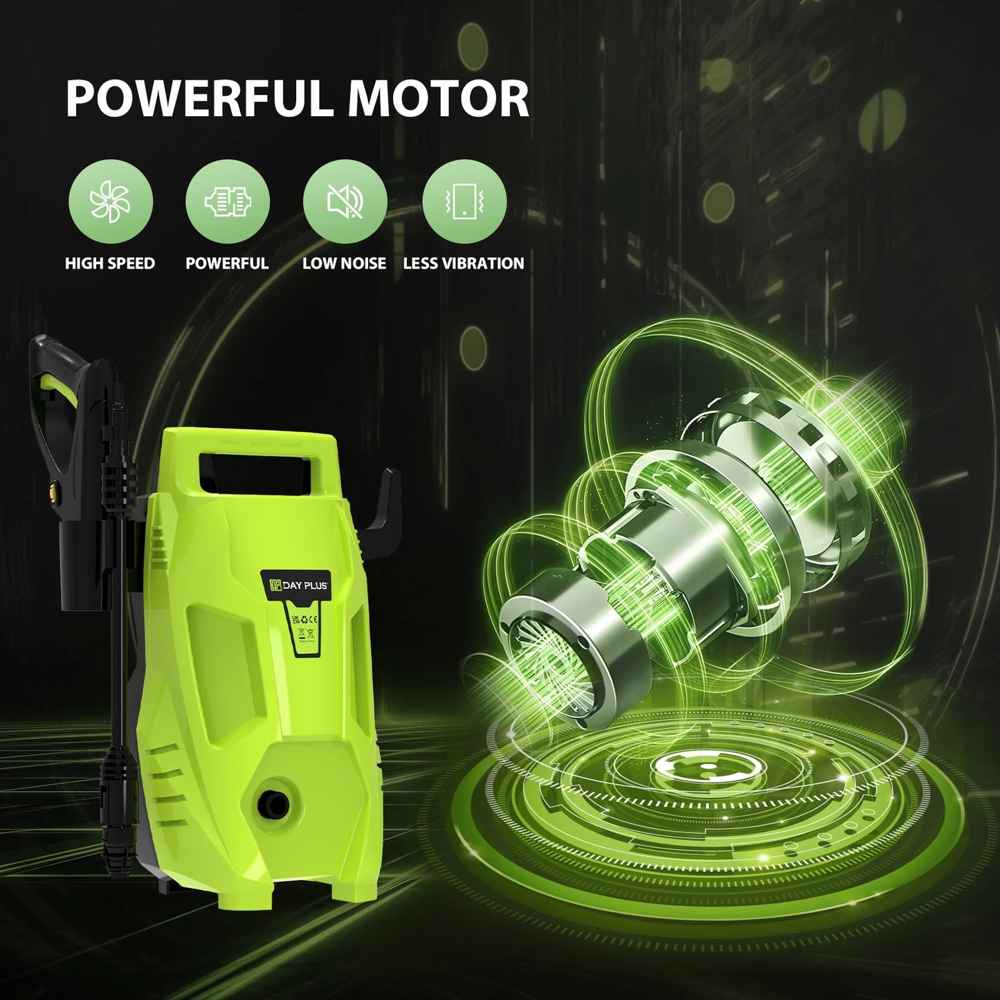 Portable Electric Pressure Washer 1.32GPM Multi Jet Nozzle