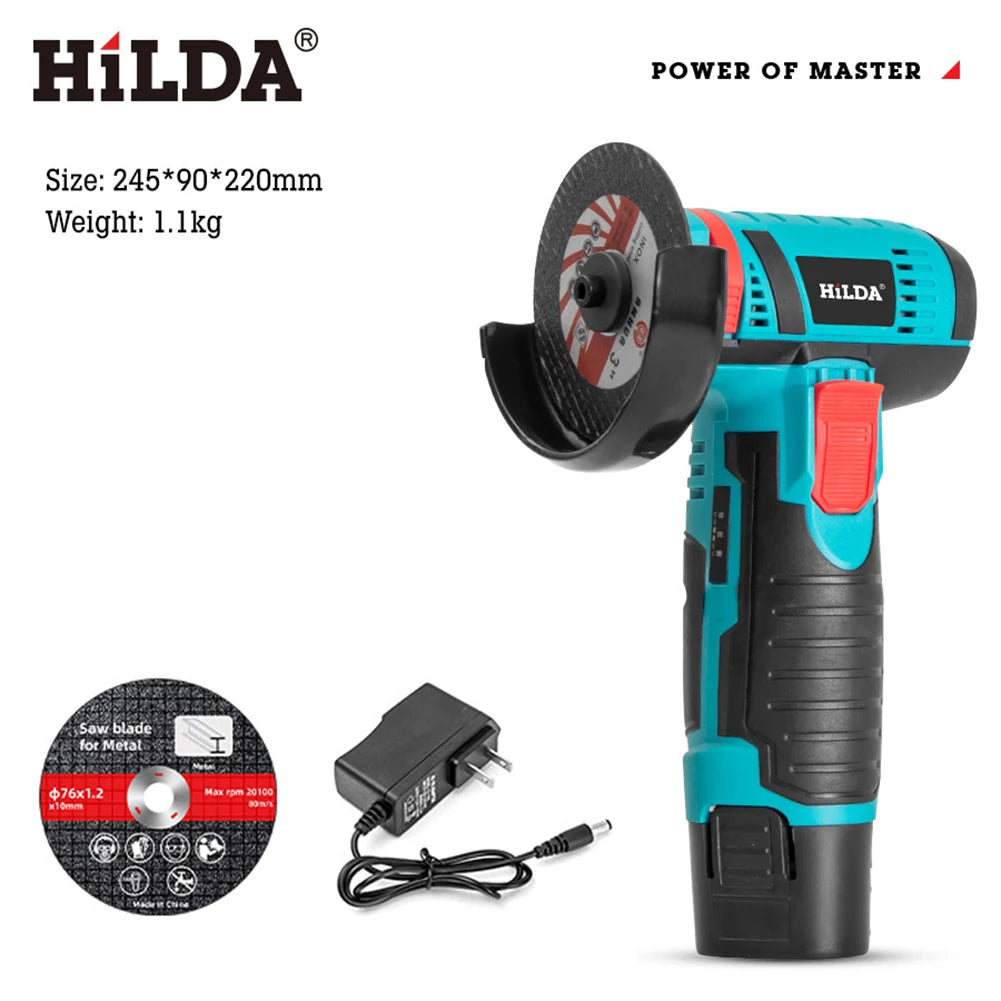 12V Mini Angle Grinder 19500RPM Cordless Diamond Cutting