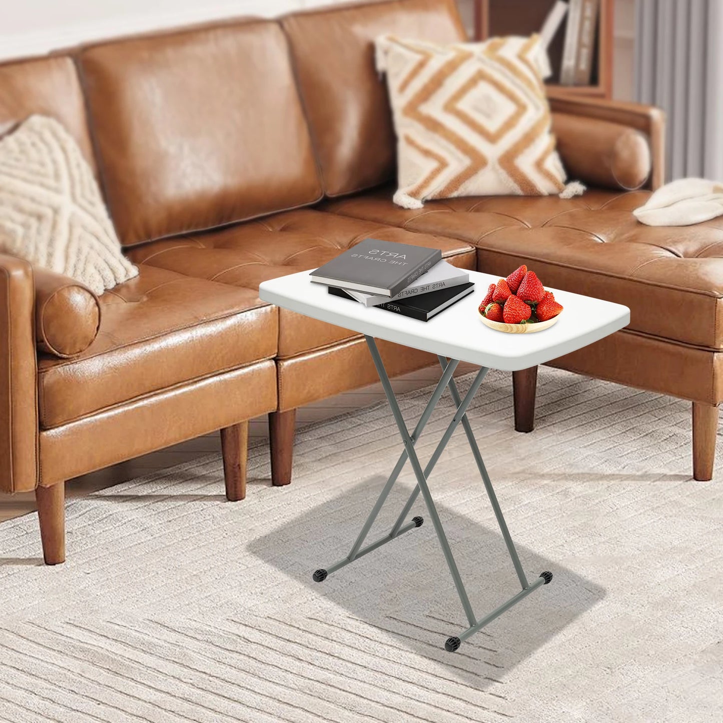 Folding Adjustable Height Table 30x20 Top Laptop Writing Art Crafts Tv Dinner US