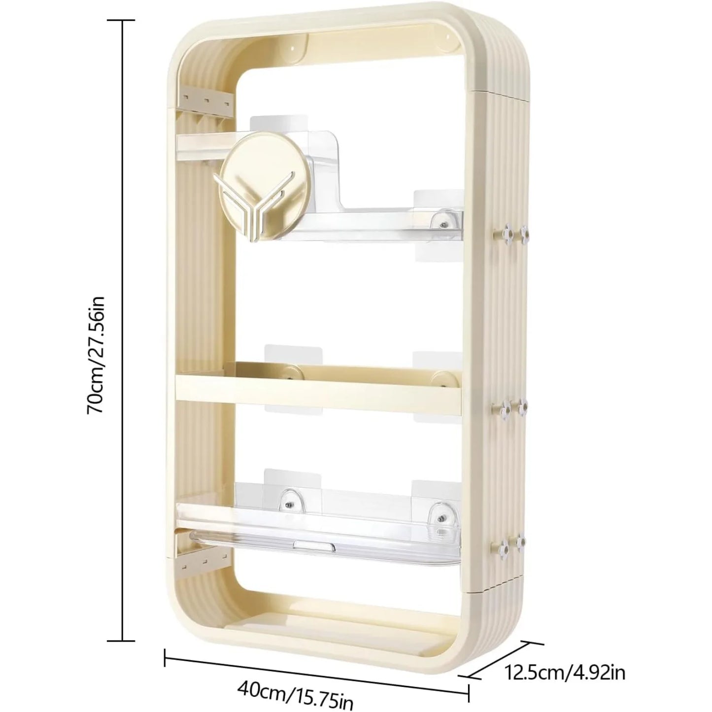 Wall Mount Makeup Organizer Four Tier Adhesive Shelf
