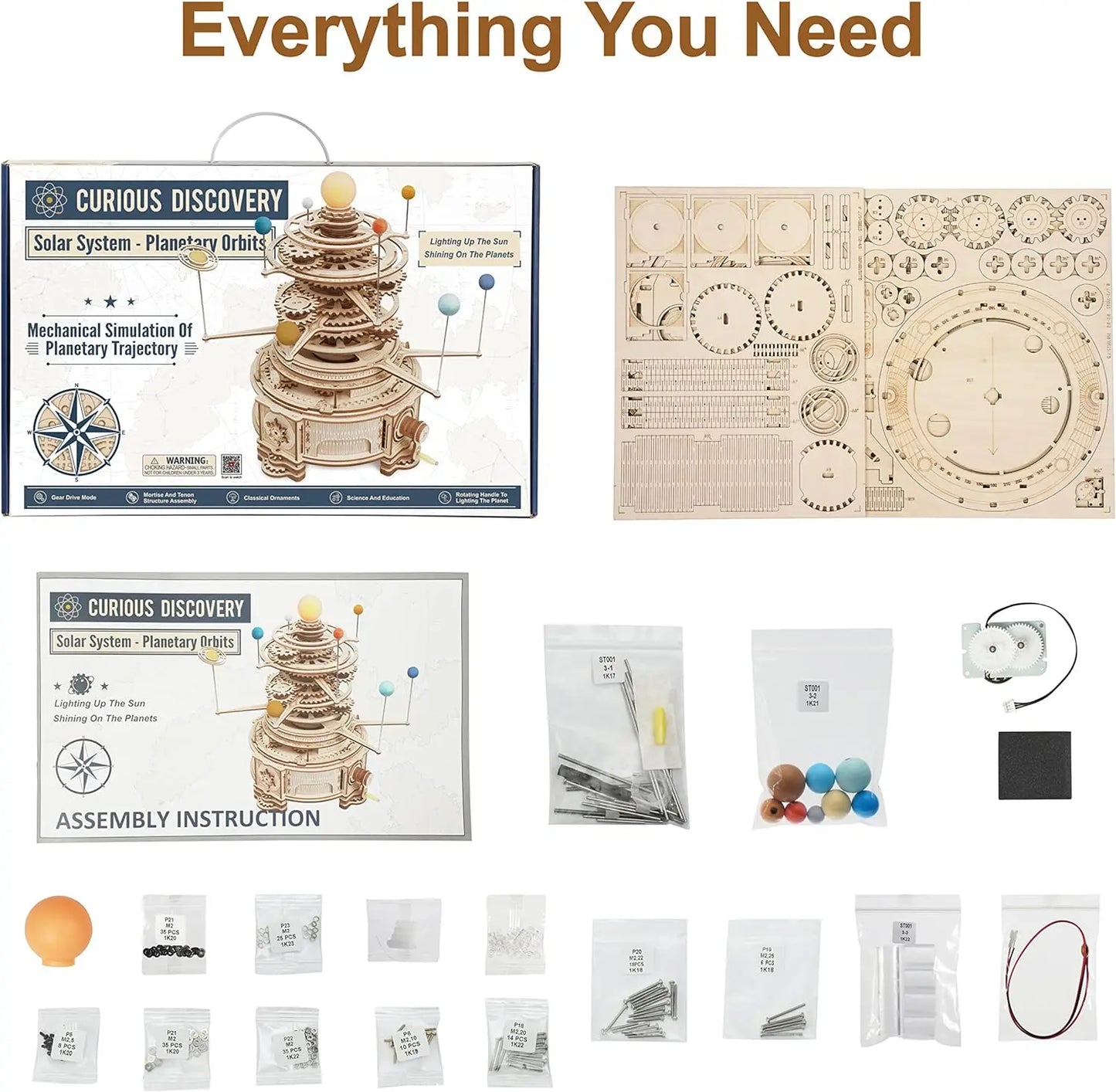 Robotime Solar System Orrery Kit Rotatable 316Pcs ST001