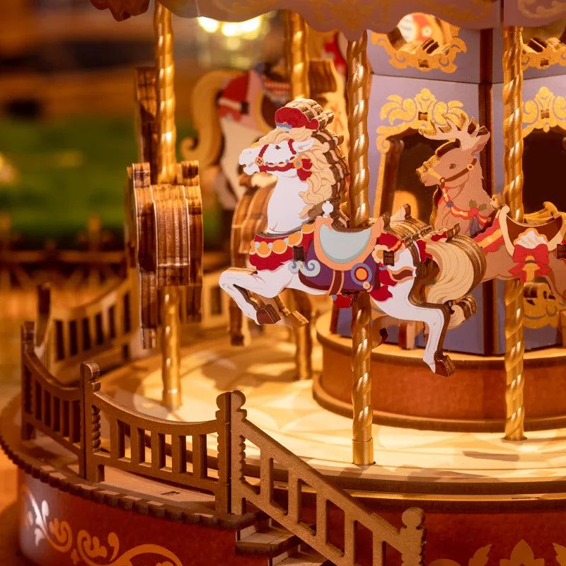 Robotime Rolife Classic Carousel Music Boxes Easy Assemble