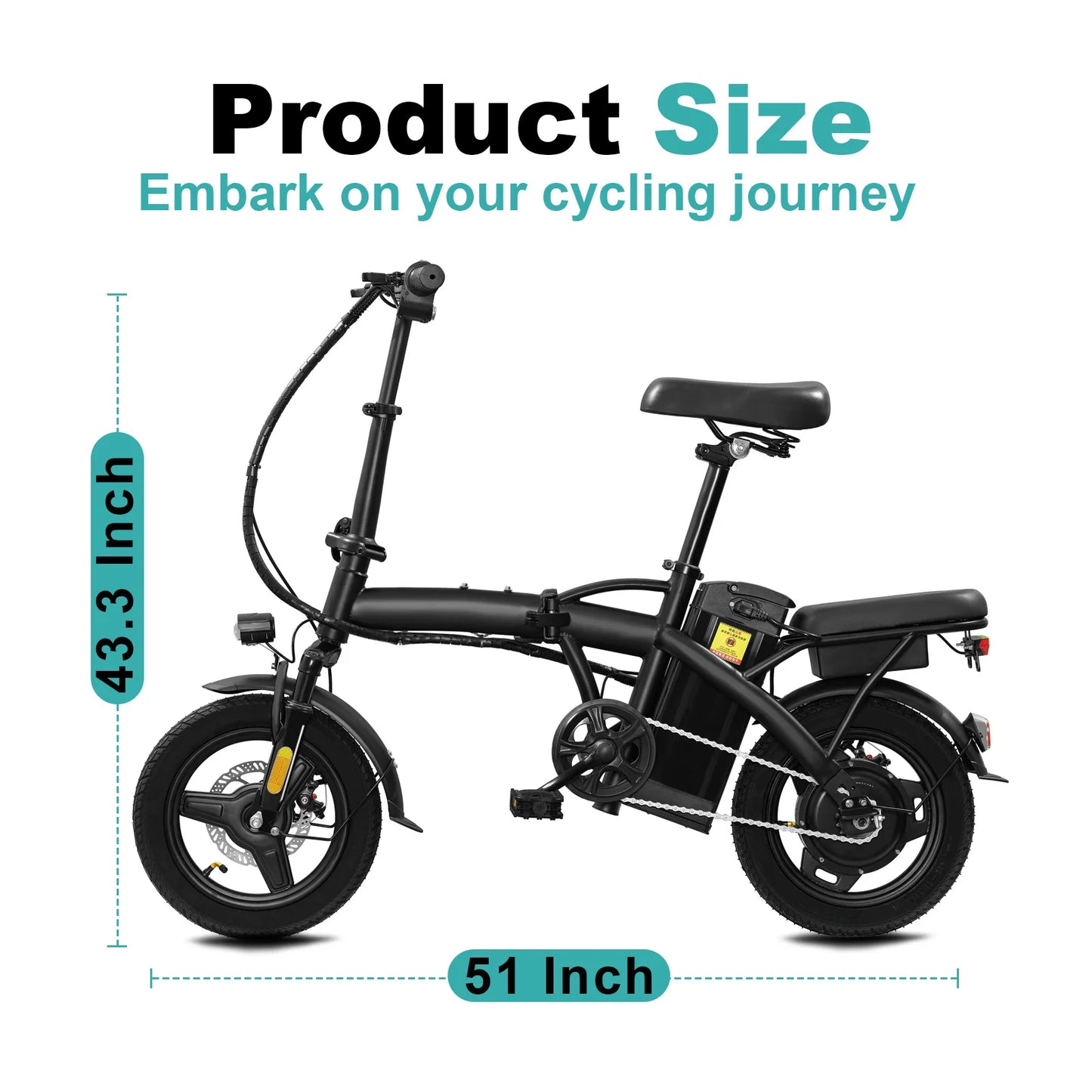 400W Dual Disc Brake Adult Foldable Electric Bicycle