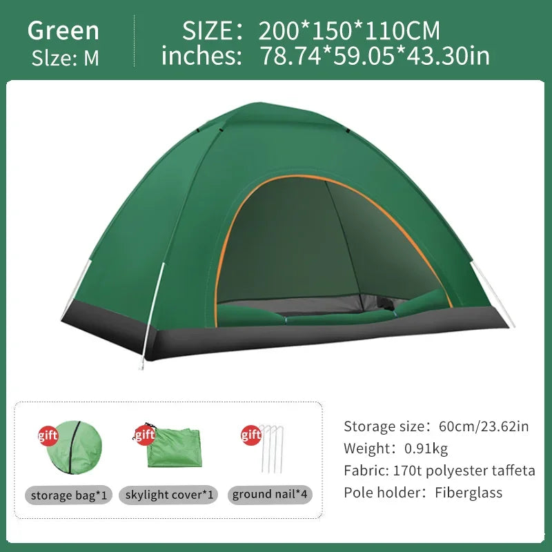 Pop Up Tent For Two To Three People Waterproof UV Protection
