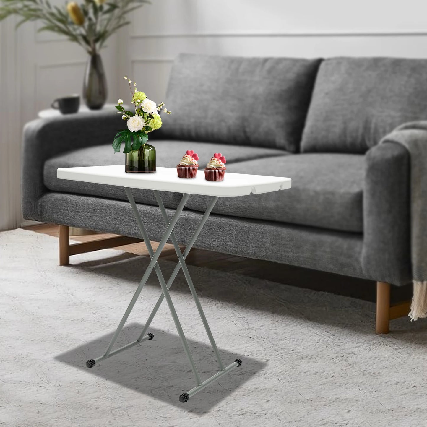 Folding Adjustable Height Table 30x20 Top Laptop Writing Art Crafts Tv Dinner US