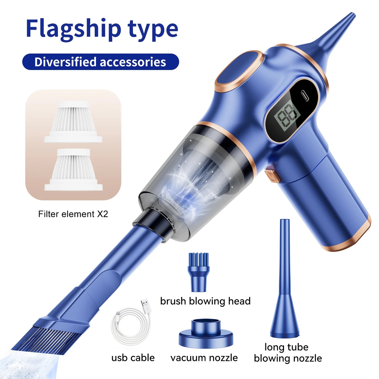 BELIBUY Wireless Car Vacuum Cleaner High-Power Mini Carpet Cleaner
