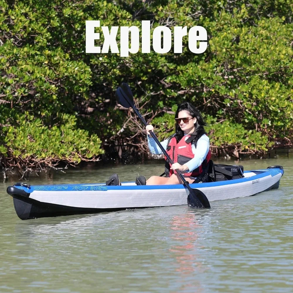 RazorLite Inflatable Kayak Lightweight Drop Stitch High Speed Touring Kayak Solo or Tandem Tall Back Seat