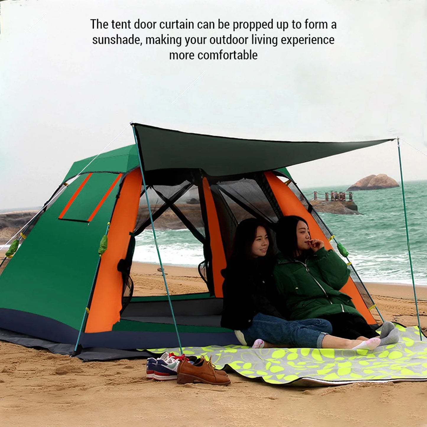 Outdoor Quick Open Waterproof Camping Tent 3 to 4 Person