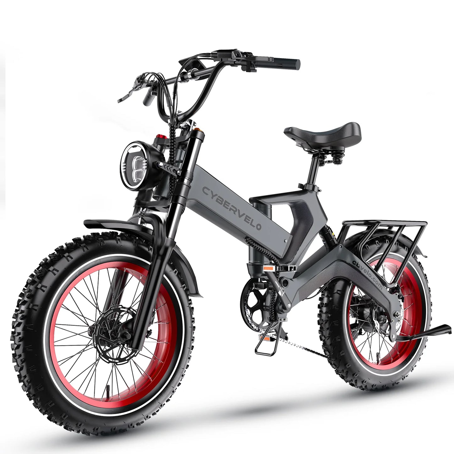 Foldable 1000W Electric Fat Tire Bike Removable 48V Battery